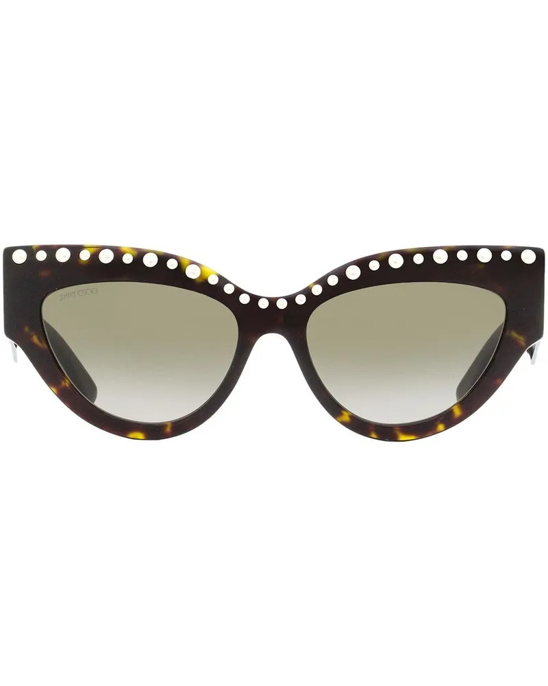 Jimmy Choo Cat-Eye-Sonnenbrille in Schildpattoptik - Braun Braun