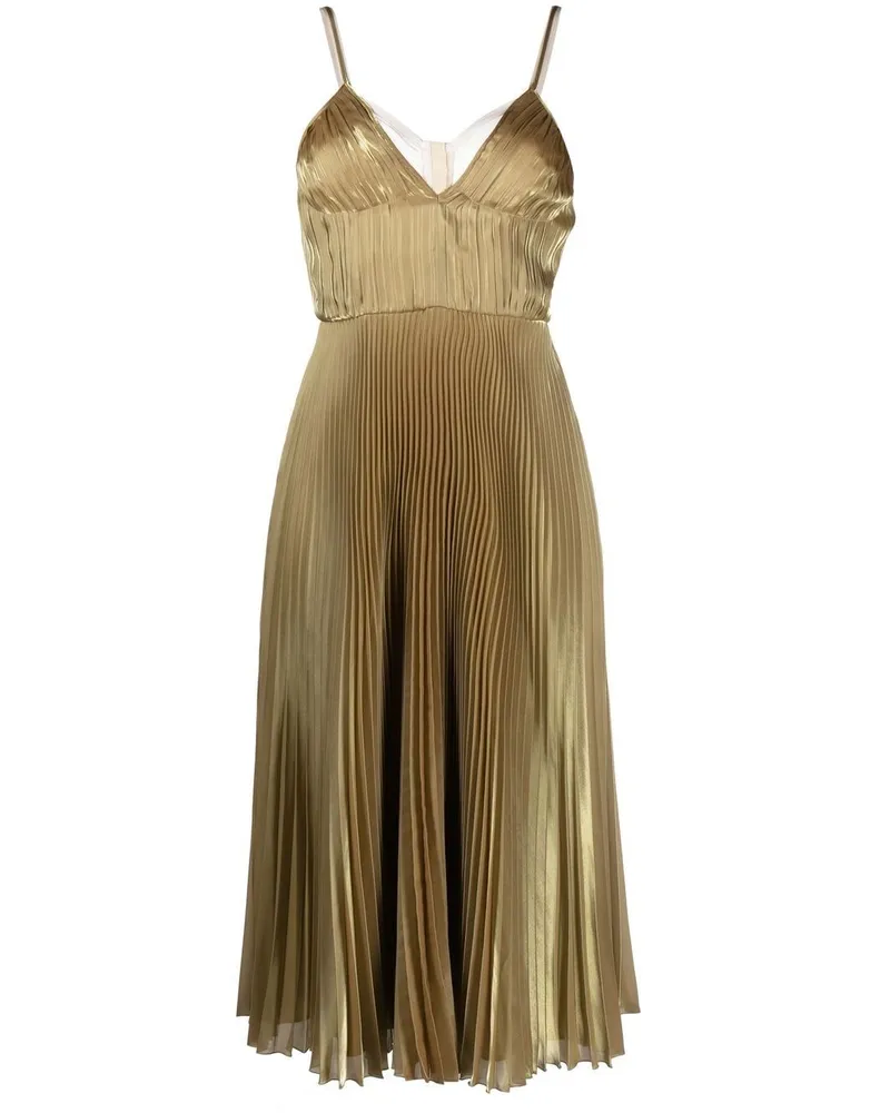 Prada Technical Voile Midikleid - Gold Gold