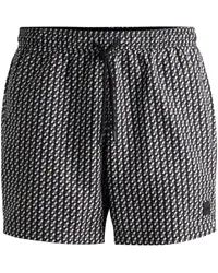 HUGO BOSS Badeshorts mit geometrischem Print Schwarz