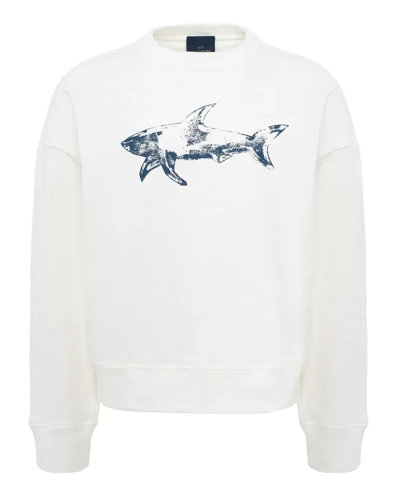 Paul & Shark shark-print cotton sweater - Weiß Weiß