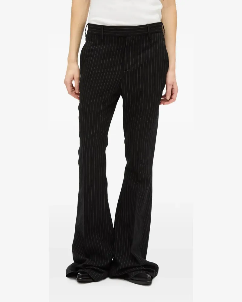 Ann Demeulemeester Gestreifte Hose - Schwarz Schwarz