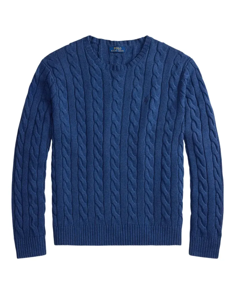Ralph Lauren Landärmeliger Pullover mit Zopfmuster - Blau Blau