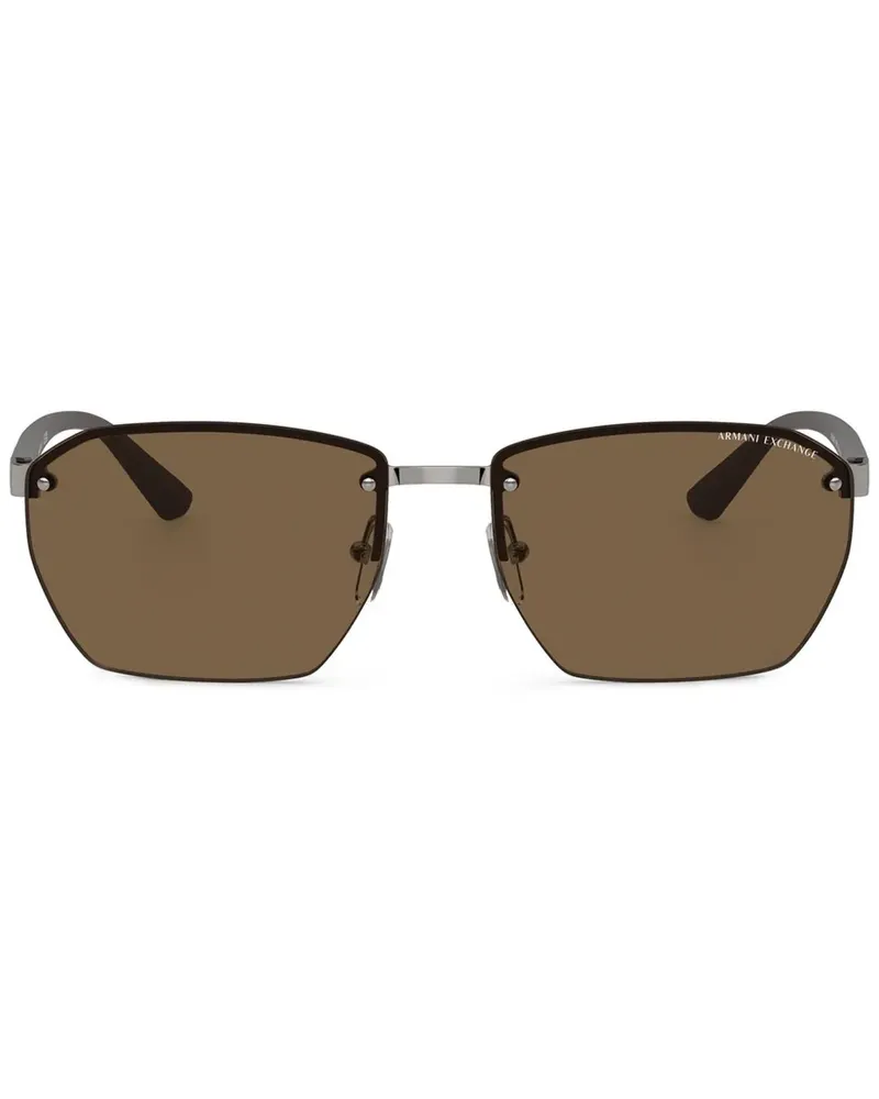 Armani Exchange Sonnenbrille mit eckigem Gestell - Grau Grau