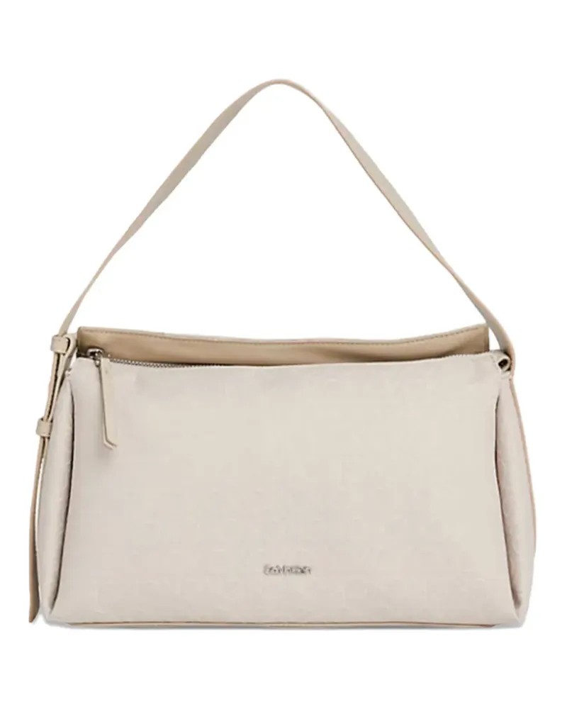 Calvin Klein logo-plaque tote bag - Nude Nude