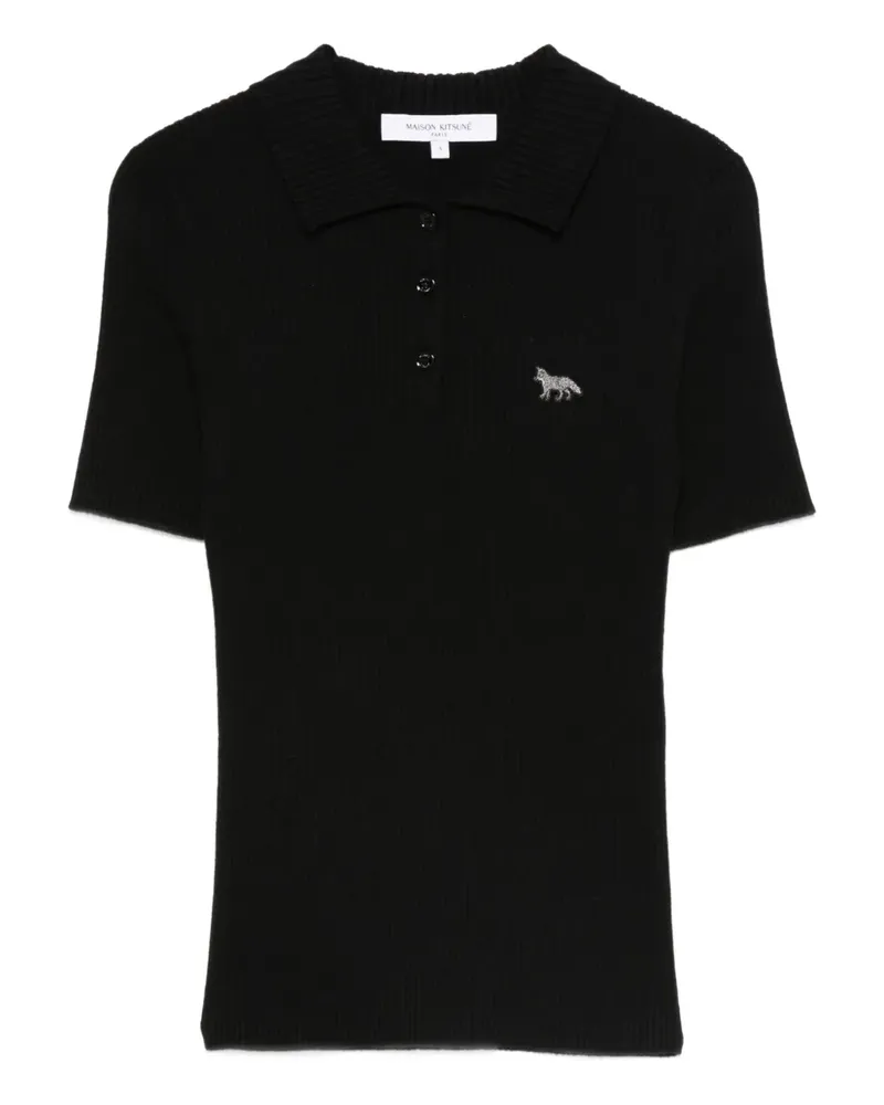 Kitsuné Gestricktes Poloshirt - Schwarz Schwarz
