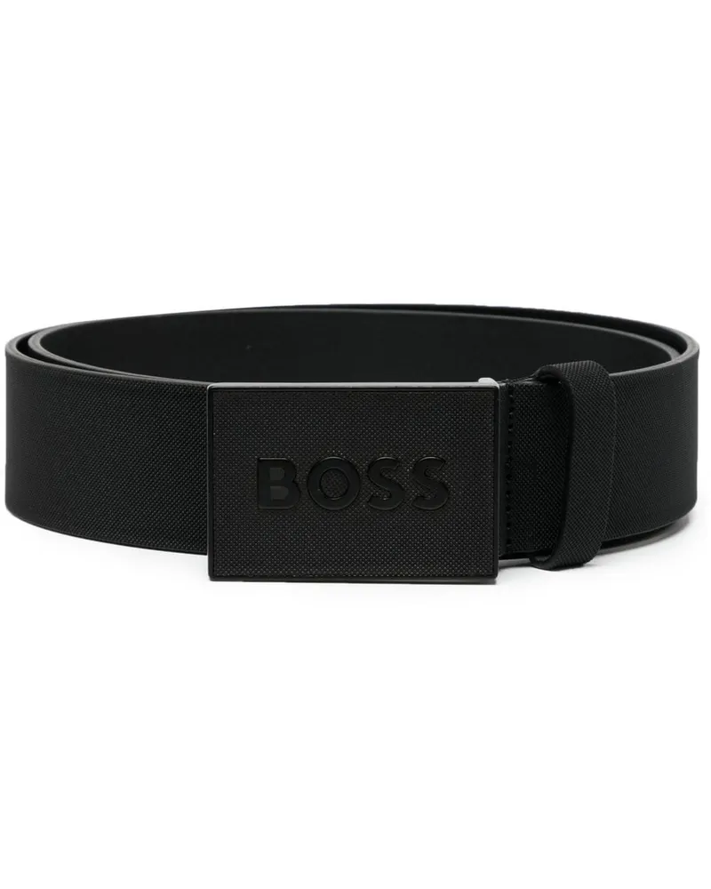 HUGO BOSS Gürtel mit Logo-Schild - Schwarz Schwarz
