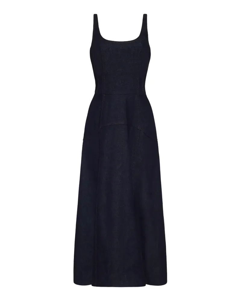 Adam Lippes Veda panelled denim midi dress - Blau Blau