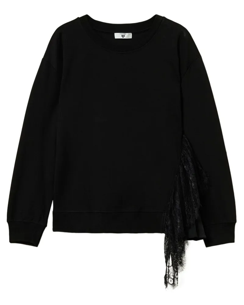 Twin-Set Sweatshirt mit Faltendetail - Schwarz Schwarz