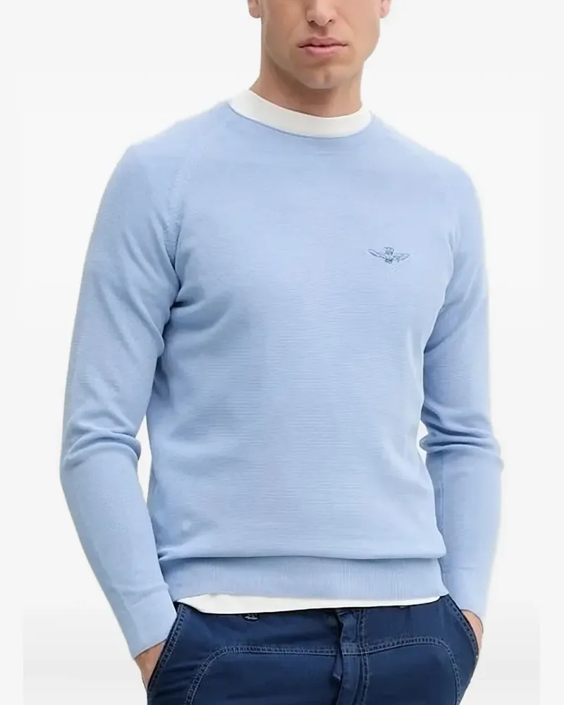 Aeronautica Militare Strukturierter Pullover mit Raglanärmeln - Blau Blau