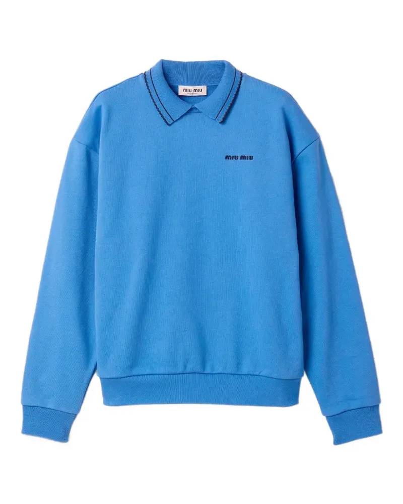 Miu Miu cotton-fleece sweatshirt - Blau Blau