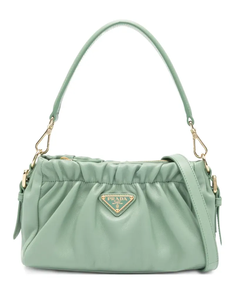 Prada Shopper mit Triangel-Logo - Grün Grün