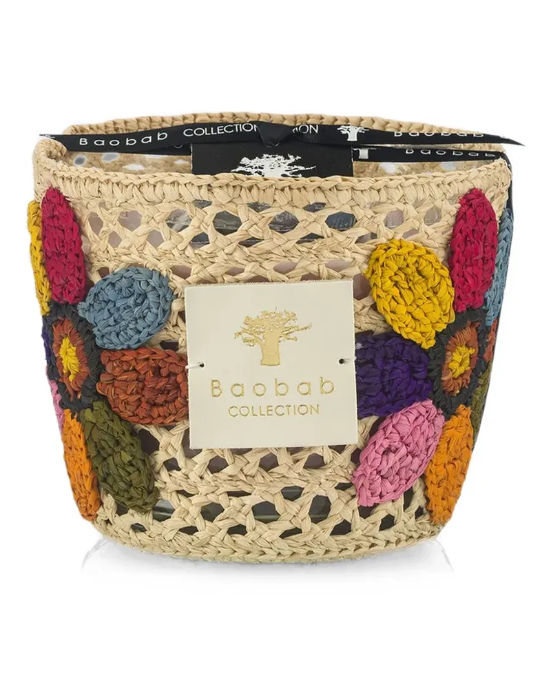 Baobab Collection Girasol hand-braided raffia candle - Nude Nude