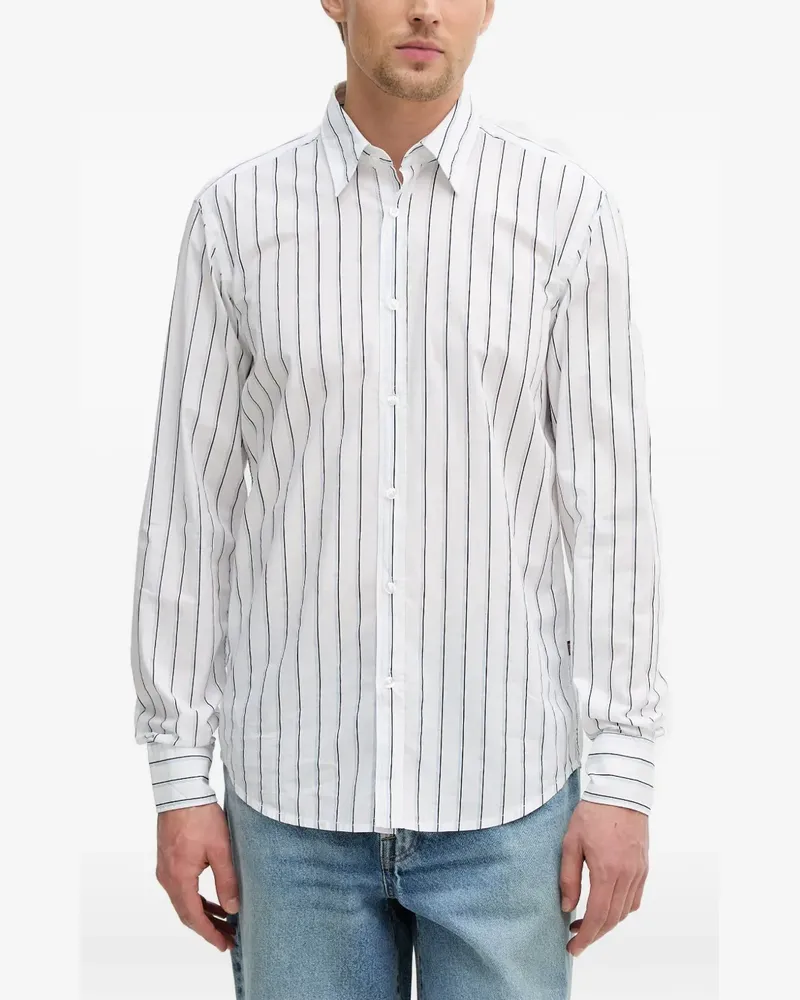 HUGO BOSS Gestreiftes Relegant Hemd - Weiß Weiß