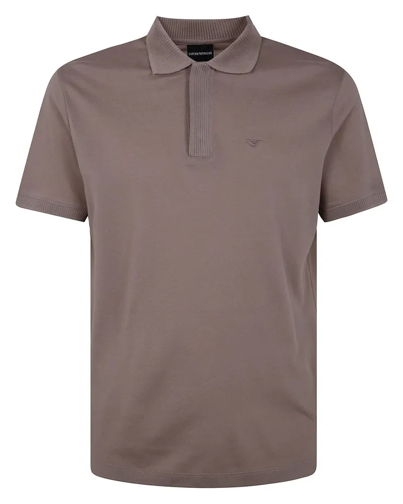 Emporio Armani Poloshirt mit Logo-Stickerei - Braun Braun