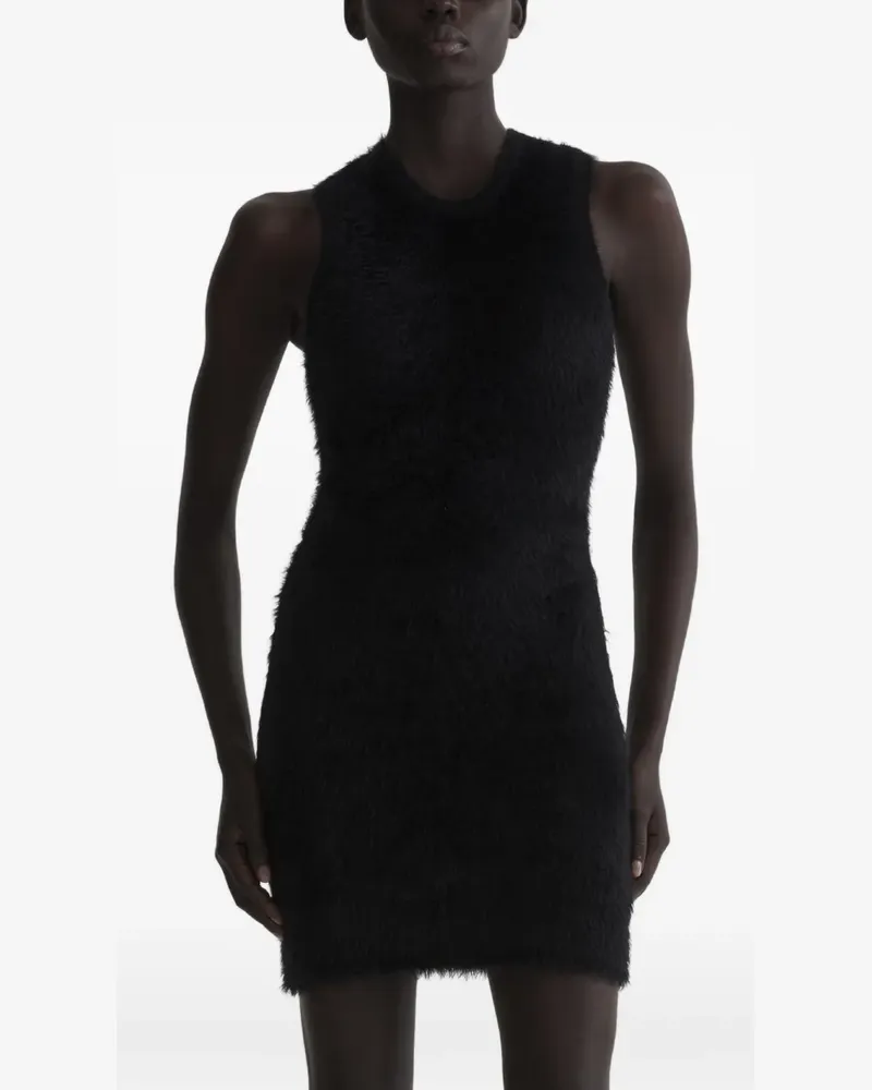 Thierry Mugler Kleid aus gebürstetem Strick - Schwarz Schwarz