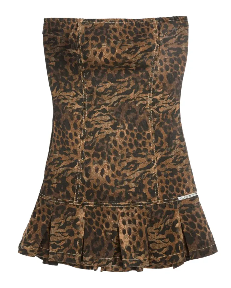 Juicy Couture animal-print pleated mini dress - Braun Braun