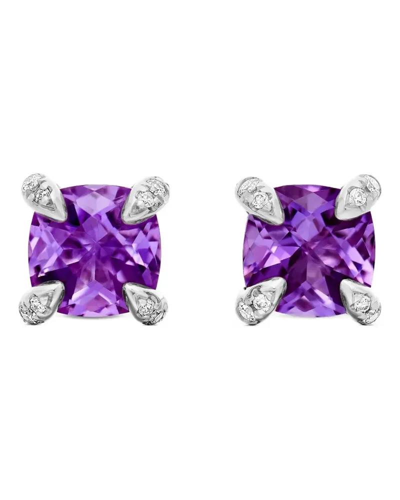 David Yurman Petite Chatelaine Ohrstecker mit Amethyst und Diamanten 6mm - Violett Violett