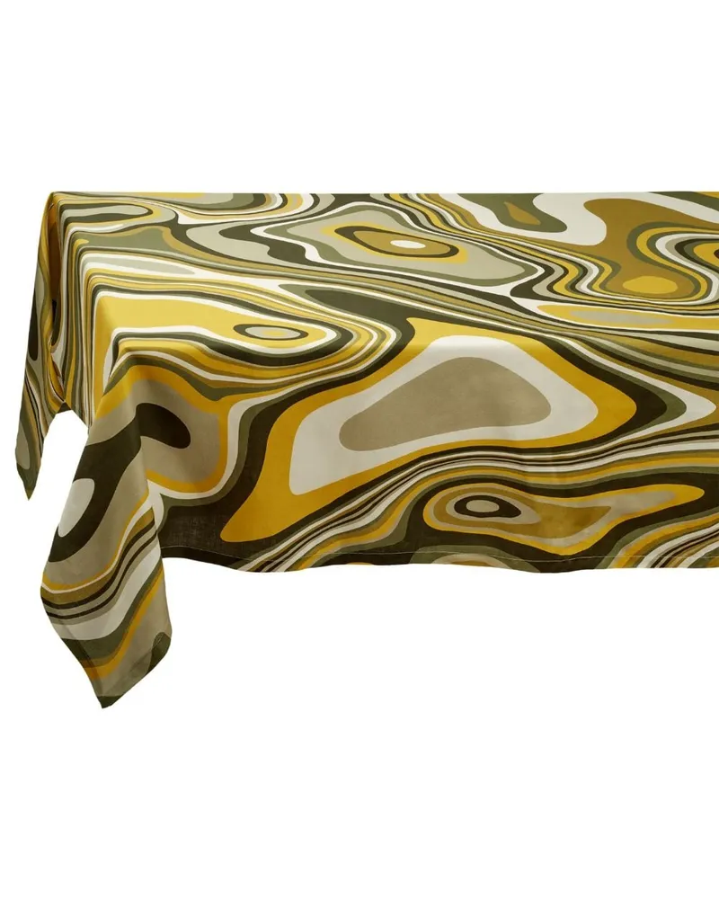 L’OBJET Tischdecke mit grafischem Print - Grün Grün
