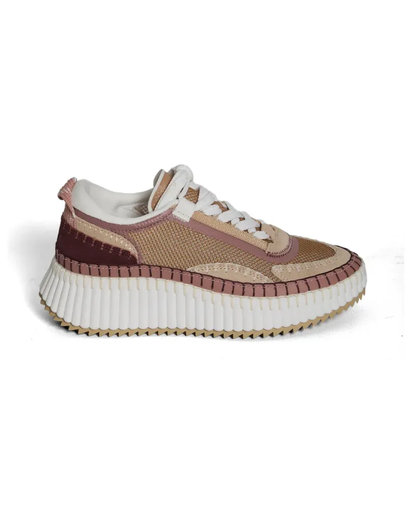 Chloé Nama lace-up sneakers - Nude Nude