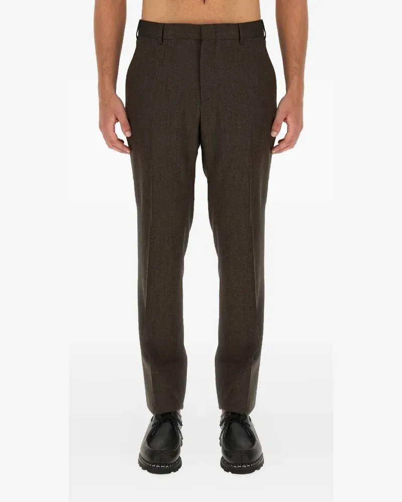 Brioni Pienza press-crease trousers - Braun Braun