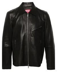 Diesel L-Korn Lederjacke Schwarz