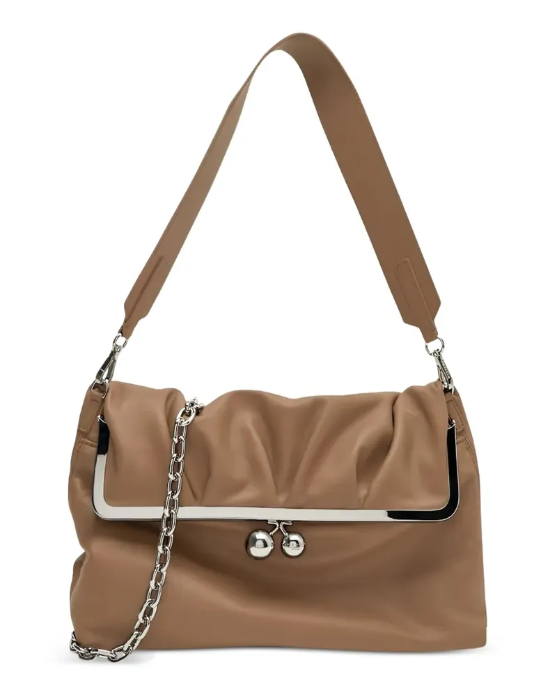 Max Mara aslalom frame leather backpack - Braun Braun