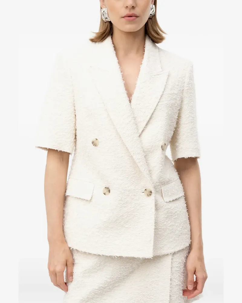 HUGO BOSS double-breasted tweed jacket - Nude Nude
