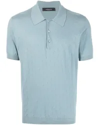 Versace Poloshirt mit La Greca-Strickmuster Blau