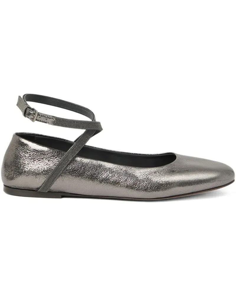 Brunello Cucinelli Ballerinas im Metallic-Look Metallic
