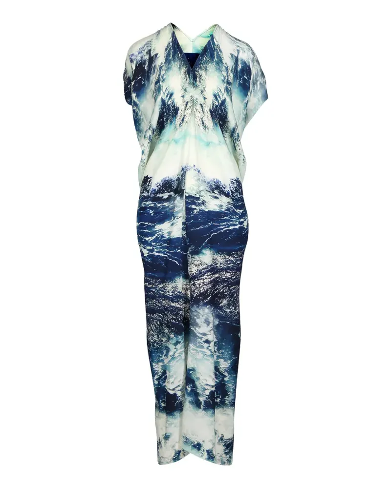 Zero + Maria Cornejo Issa graphic-print V-neck maxi dress - Blau Blau