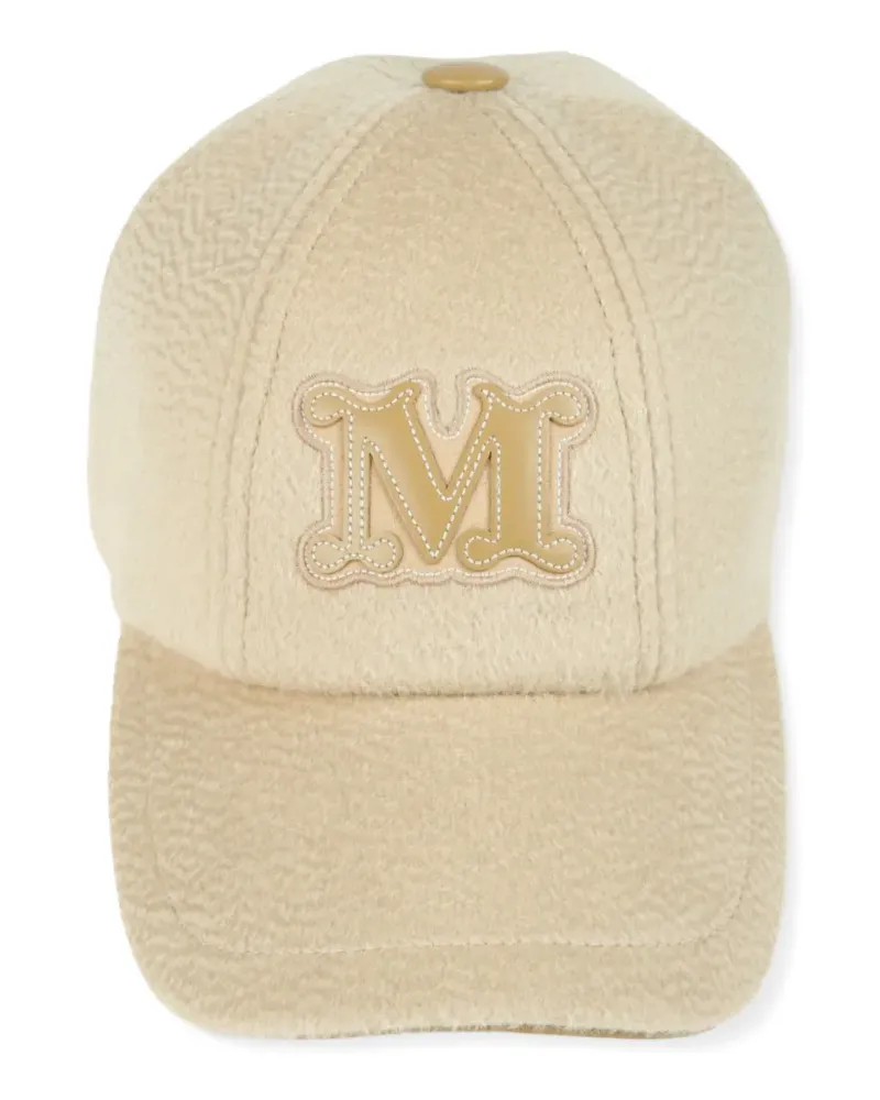 Max Mara monogram-patch cashmere baseball cap - Nude Nude