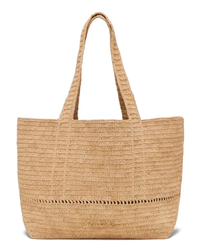 Maje Shopper mit Logo - Nude Nude