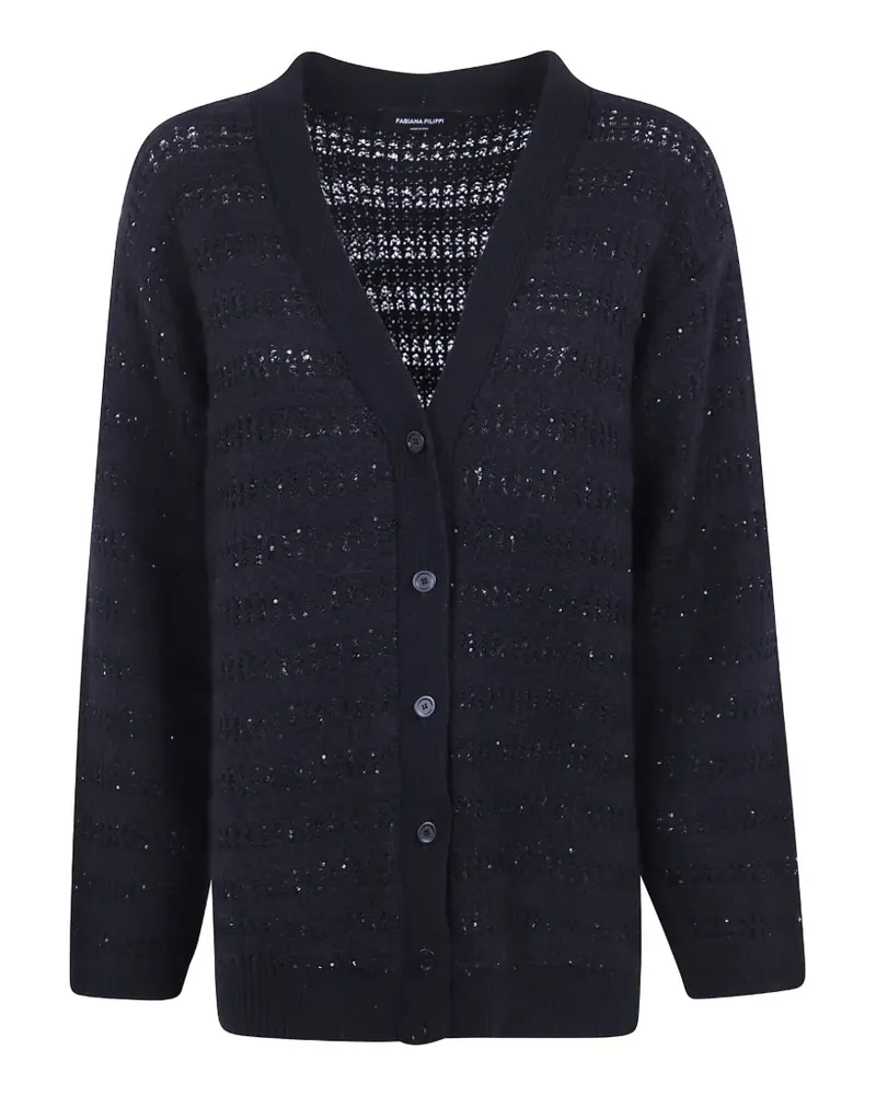 Fabiana Filippi Cardigan mit Pailletten - Schwarz Schwarz