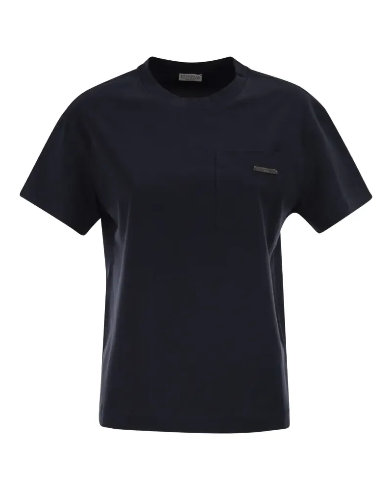 Brunello Cucinelli chest-pocket round-neck T-shirt - Blau Blau