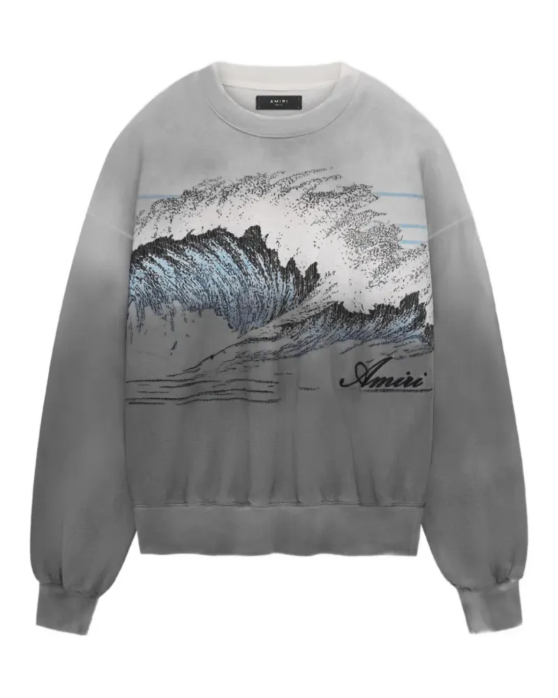 Amiri Wave-print oversized sweatshirt - Grau Grau