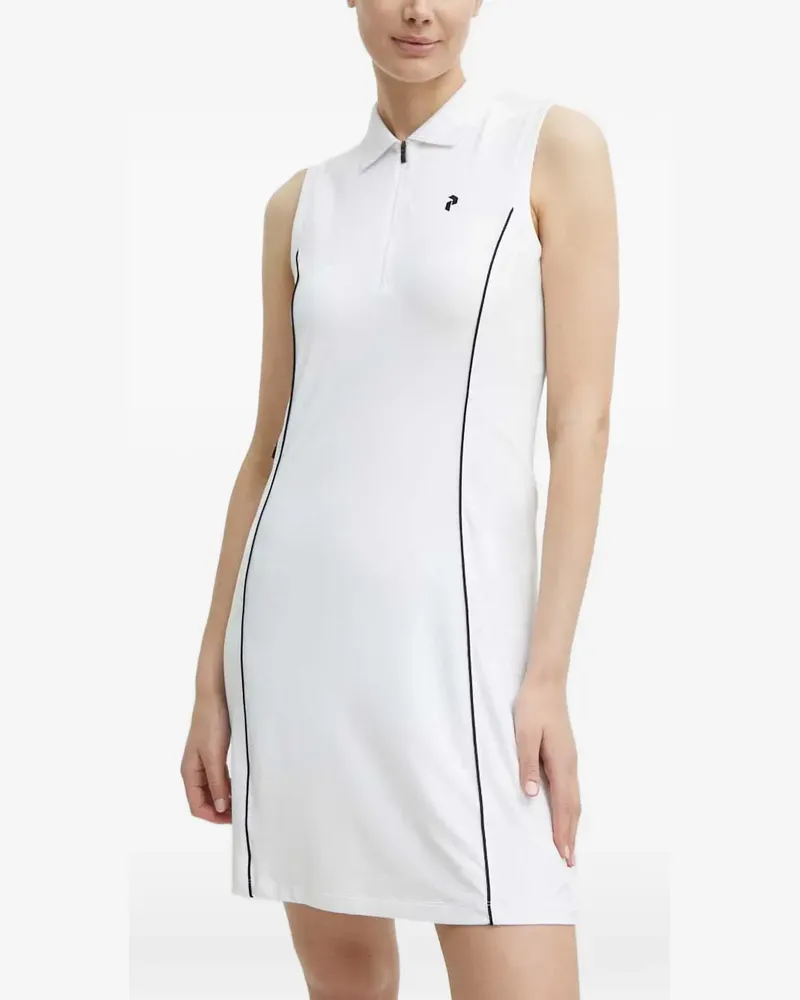 Peak Performance Pique zip-fastening sleeveless mini dress - Weiß Weiß