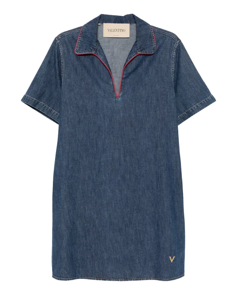 Valentino Garavani VLogo Minikleid mit Kontrastbesatz - Blau Blau