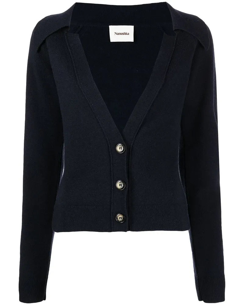Nanushka Cardigan mit V-Ausschnitt - Blau Blau