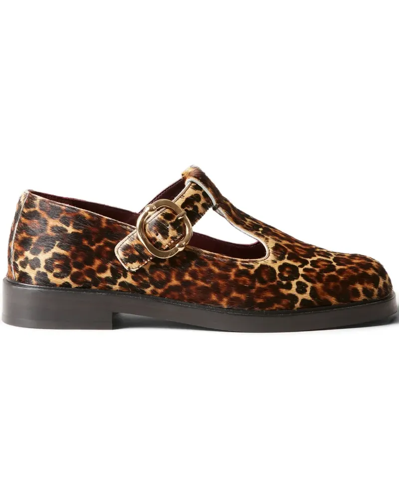 Claudie Pierlot Schnallenschuhe mit Leoparden-Print - Braun Braun