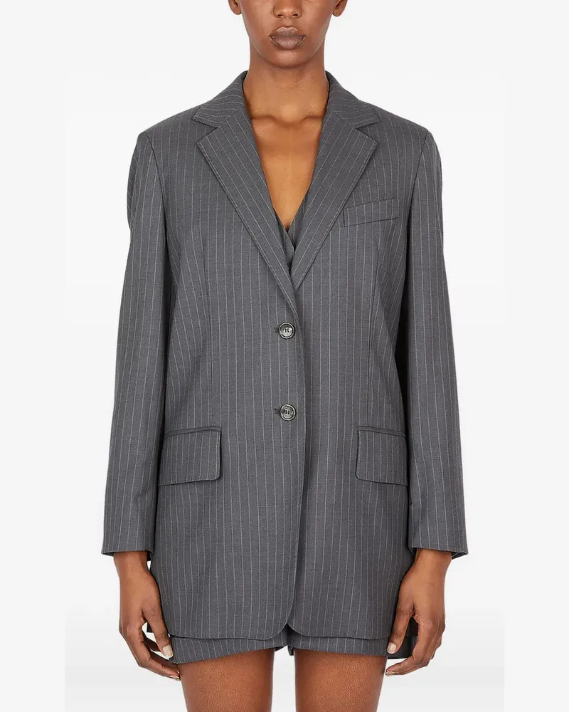 Max Mara Sakko mit Nadelstreifen - Grau Grau