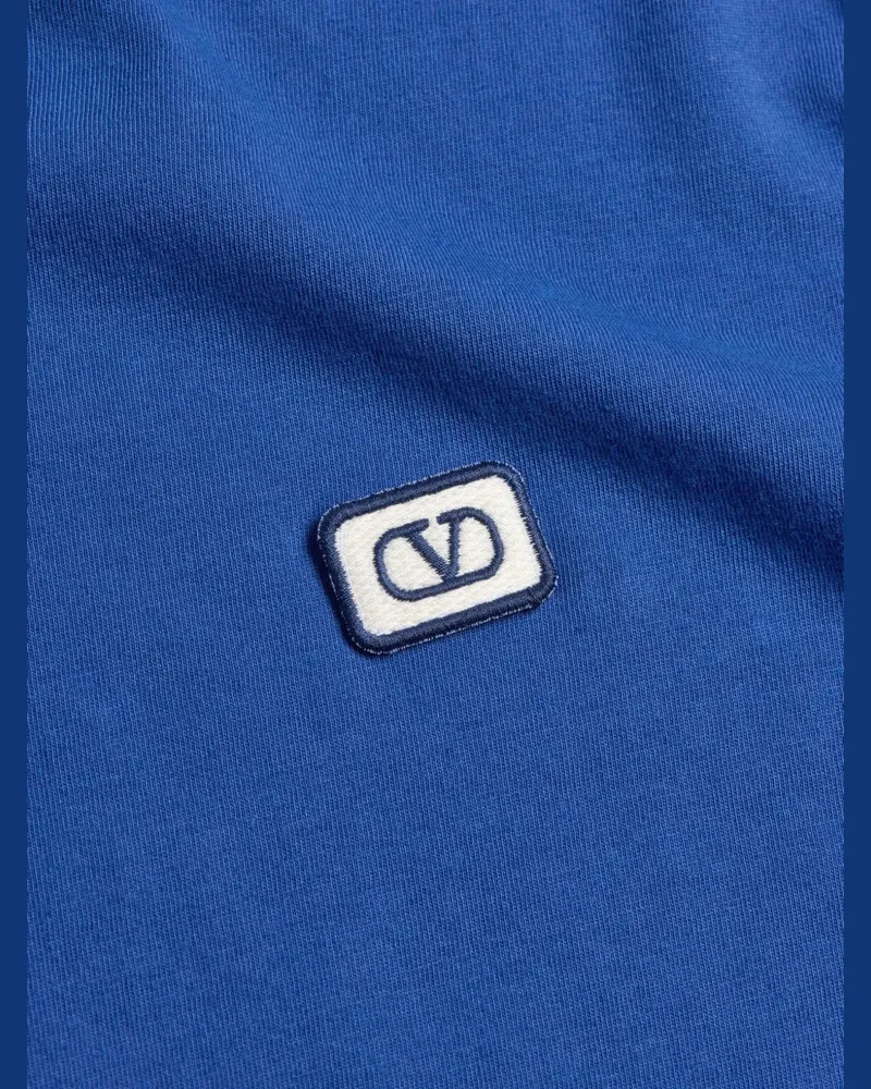 Valentino Garavani T-Shirt mit VLogo-Patch - Blau Blau