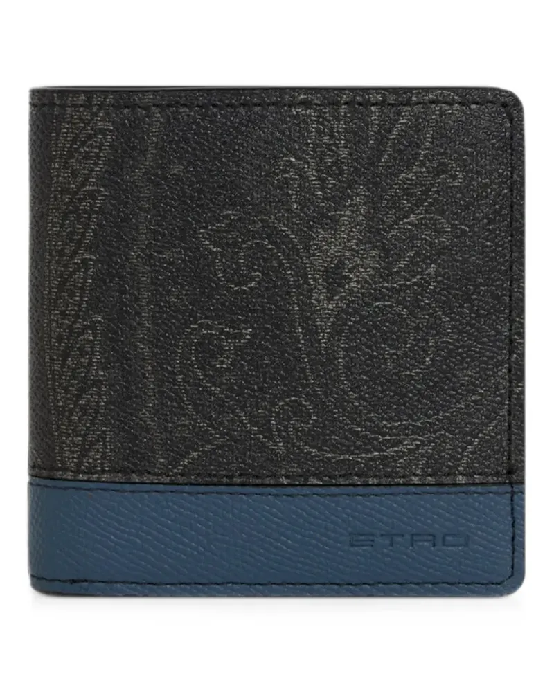 Etro compact Arnica wallet with leather insert - Schwarz Schwarz