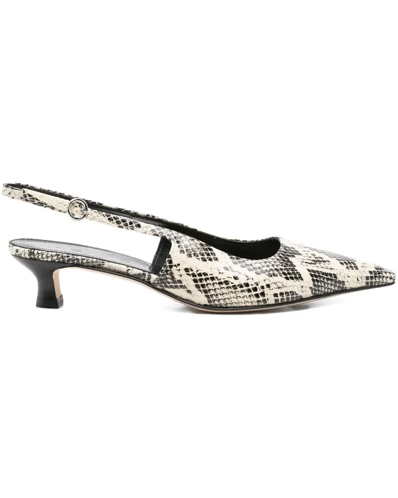 aeyde Slingback-Pumps mit Schlangen-Effekt 40mm - Nude Nude