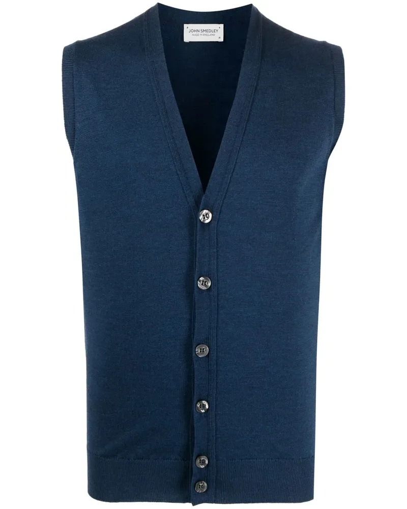 John Smedley Pullunder mit V-Ausschnitt - Blau Blau