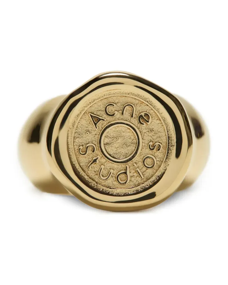 Acne Studios Ring mit Logo - Gold Gold