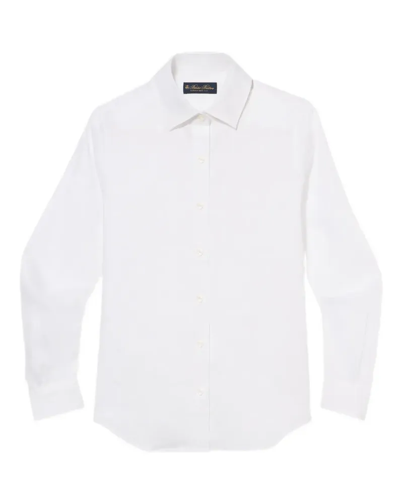 Brooks Brothers logo-embroidered linen shirt - Weiß Weiß