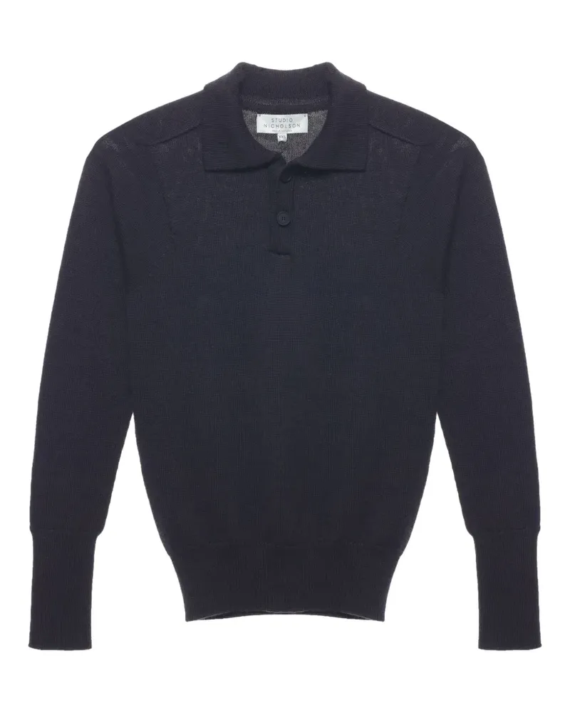 Studio Nicholson Pullover mit Poloshirtkragen - Braun Braun