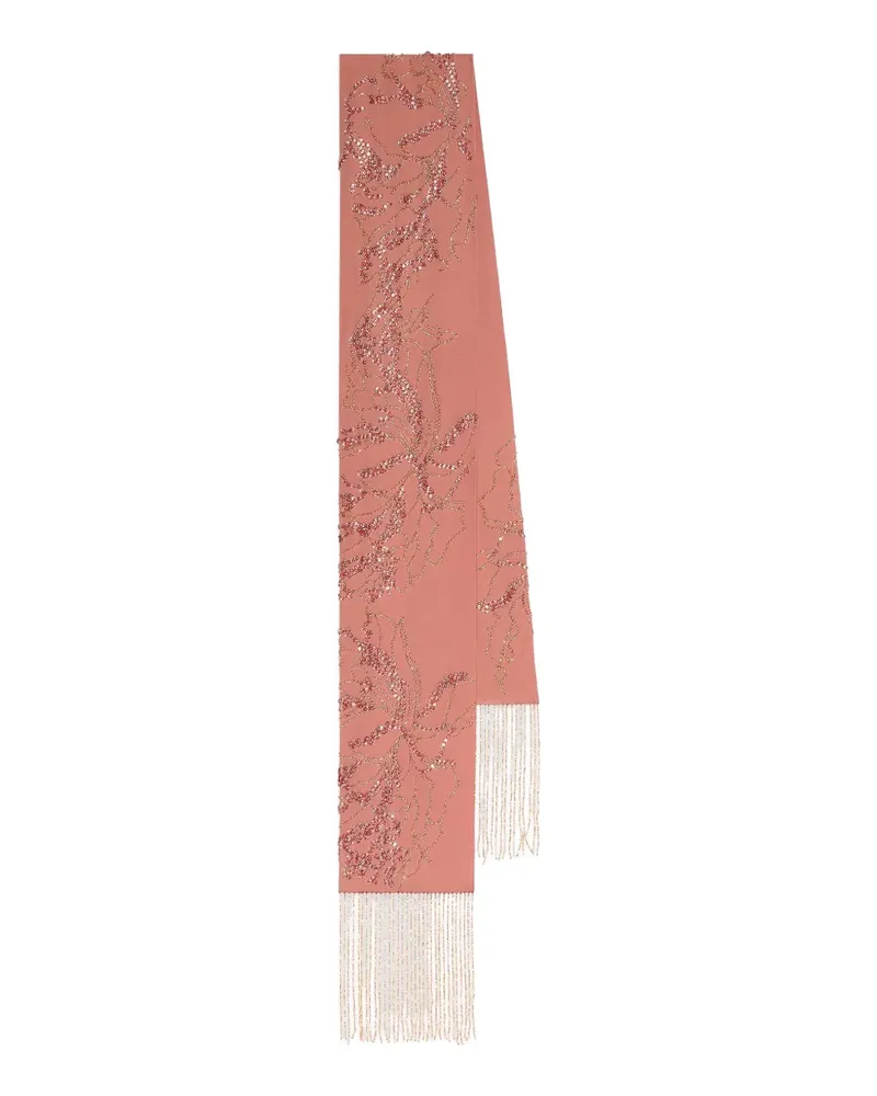 Dries van Noten Seidenschal mit Stickerei - Orange Orange