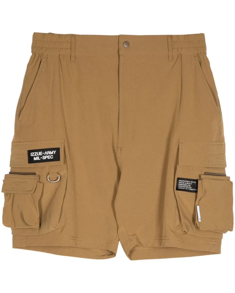 Izzue Cargo-Shorts mit Logo-Applikation Braun