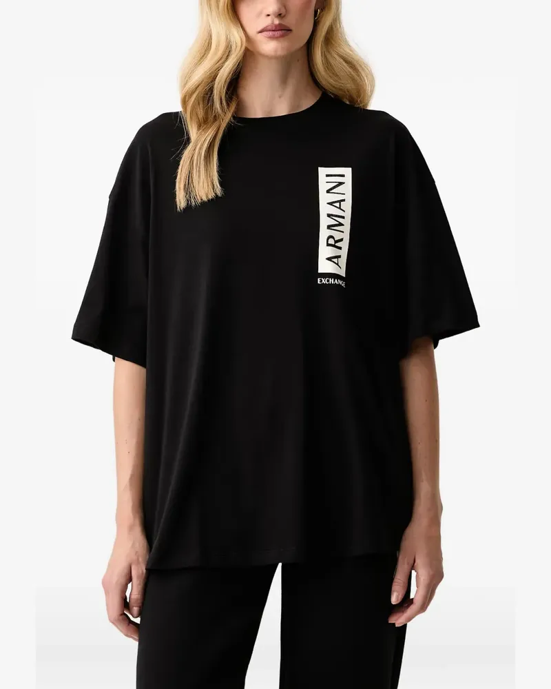 Armani Exchange T-Shirt mit Logo-Print - Schwarz Schwarz